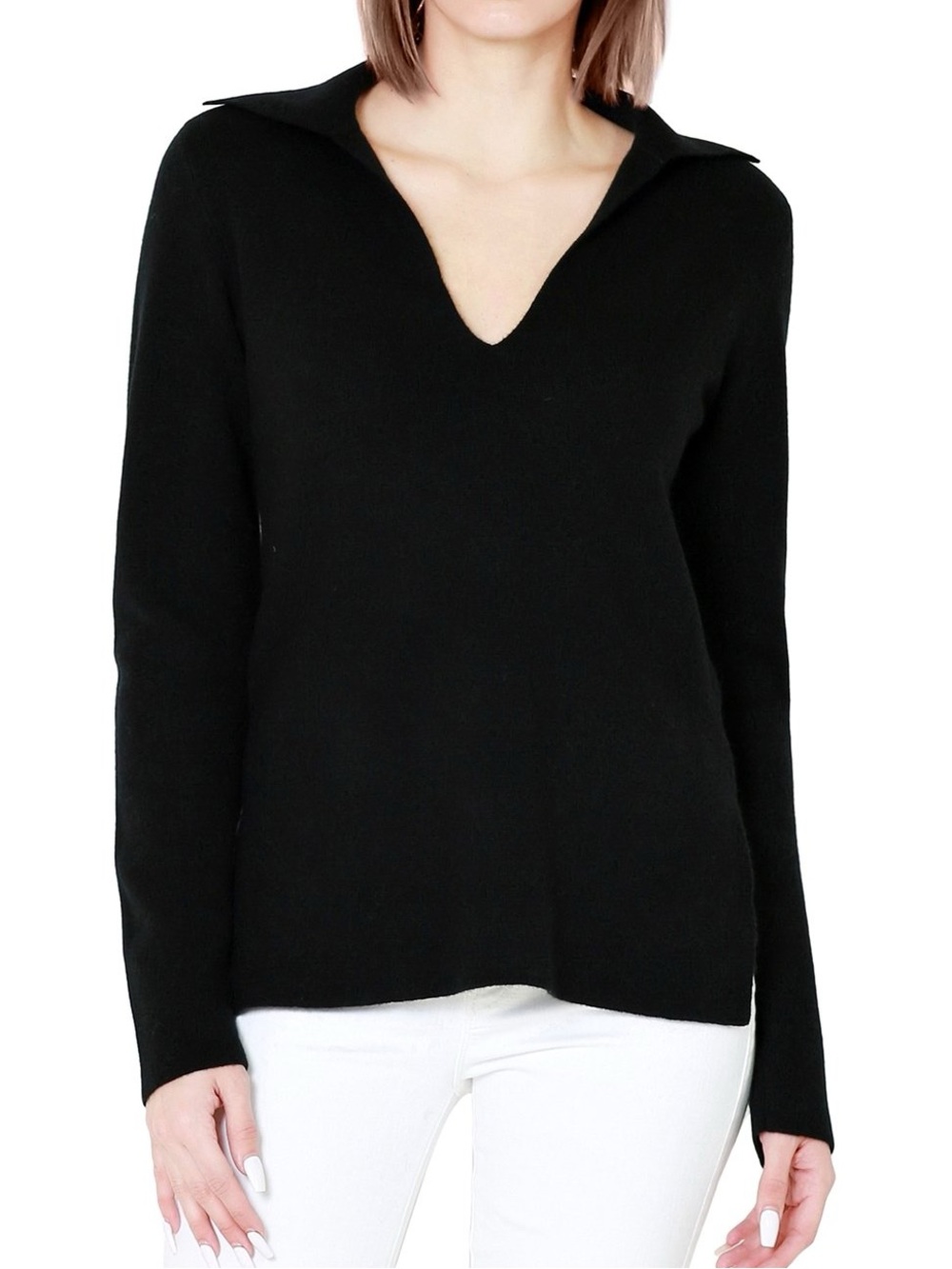 NWT Vince Wool Cashmere Fitted Polo Sweater